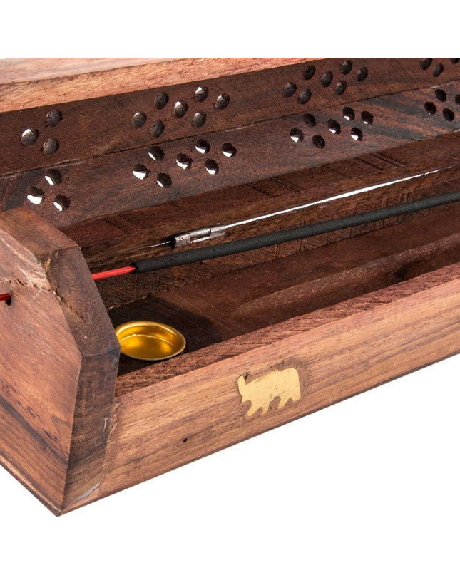 Natural bamboo incense burner with mandala design, DKD Home Decor, 26x8x8 cm, ideal for home decor and aromatherapy.