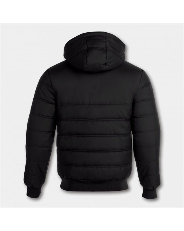 Kids' Joma Sport Urban IV bomber jacket in sporty black with logo, designed for outdoor activities and active wear.