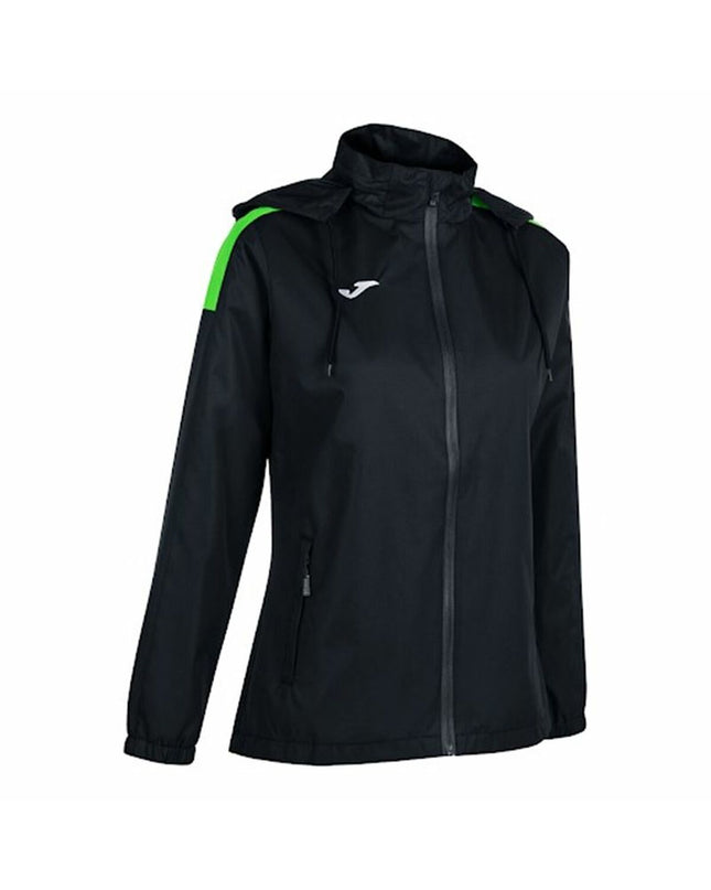 Joma Sport Regenjas Trivor, outdoor rain jacket with waterproof fabric, adjustable hood, and sporty design for hiking and outdoor activities.