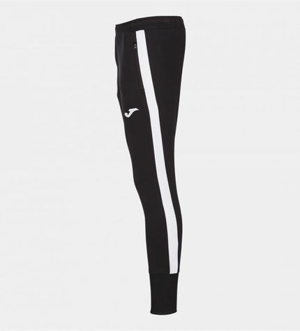 Black Joma Sport Advance unisex soccer pants, designed for outdoor sports and football, shown in a close-up image.