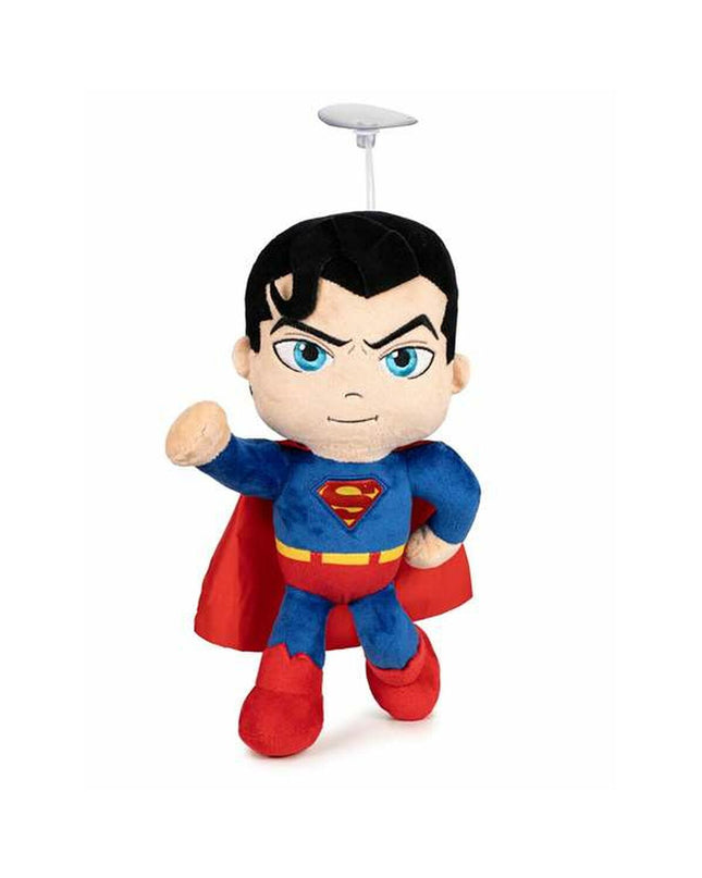 Soft Superman plush toy, 20 cm tall, from the Superman brand, featuring the iconic superhero in a cuddly, huggable design.