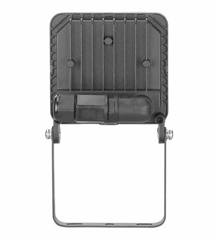 Black frameless outdoor garden floodlight EDM 70420 with 50W LED, 4100 lumens, 6000K for exterior decoration and lighting.