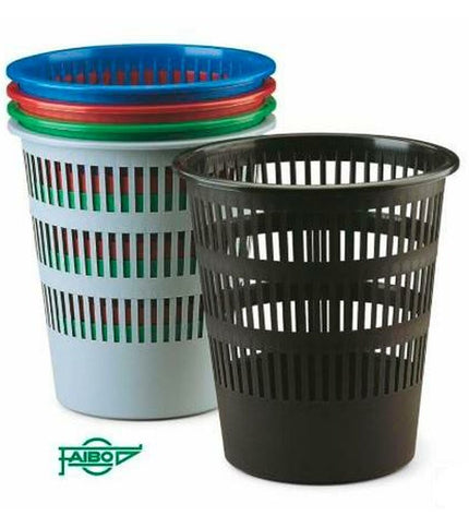 Set of 9 multicolour Faibo polypropylene waste containers, 12L for household kitchen and storage organization.
