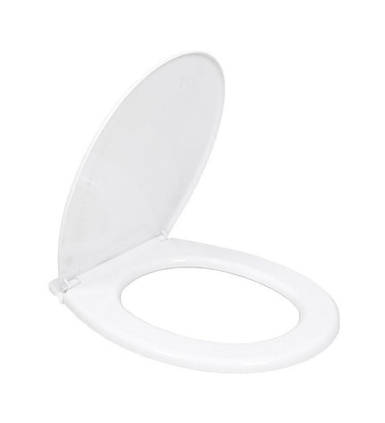 White PVC toilet seat EDM 01512 for bathroom and kitchen use, with smooth surface and durable construction.