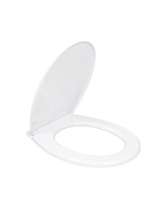White PVC toilet seat EDM 01512 for bathroom and kitchen use, with smooth surface and durable construction.