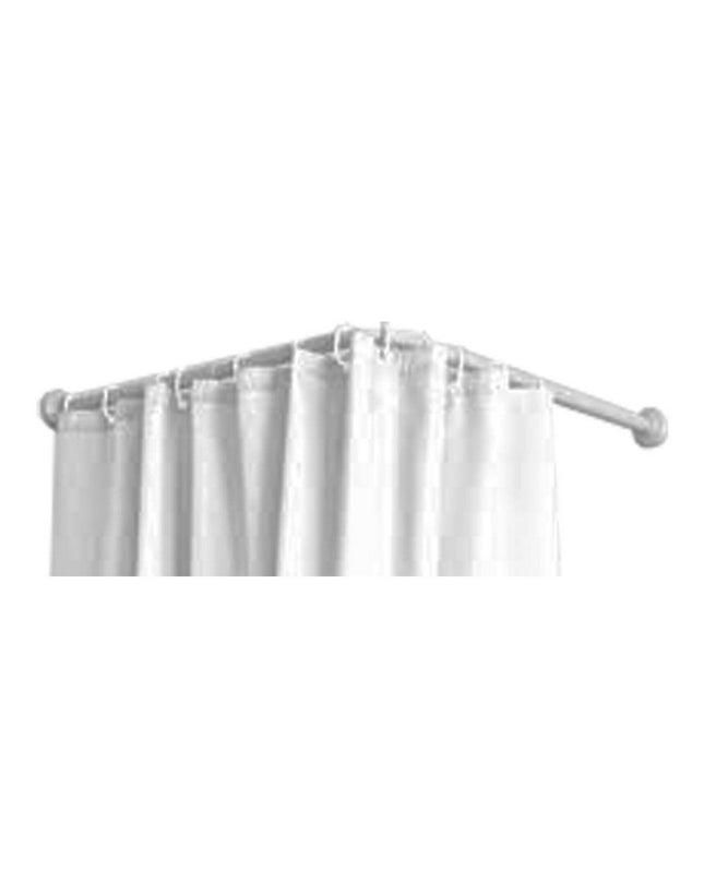 White Mirtak curtain rod for curtains, 80x80 cm, made of polypropylene, suitable for home, bathroom, and kitchen use.