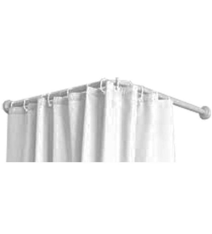 White Mirtak curtain rod for home and bathroom, 70x100-175 cm, made of durable polypropyleen, suitable for hanging curtains.
