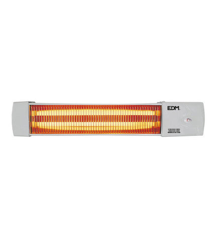 EDM Kwarts Kachel EDM 07103 in white and gray, portable heater suitable for bathrooms, 600-1200W, compact design for home use
