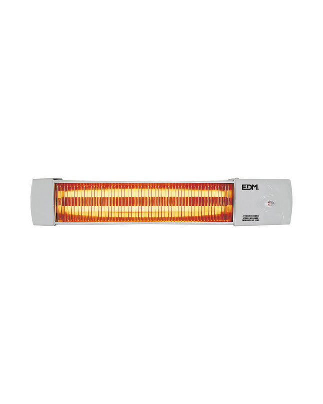 EDM Kwarts Kachel EDM 07103 in white and gray, portable heater suitable for bathrooms, 600-1200W, compact design for home use