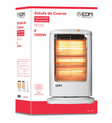 Kwarts Kachel EDM 07117 portable air conditioner in white, 1200W for home heating and cooling, by EDM Product.