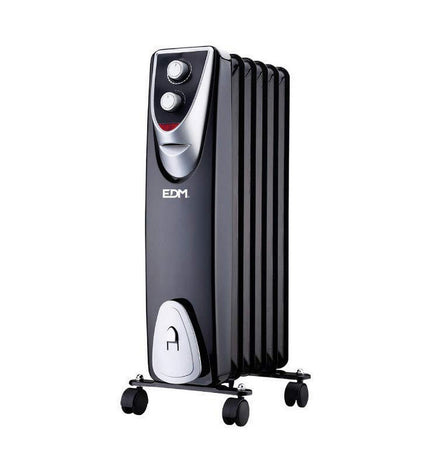 Black and gray EDM 07126 portable heating and cooling unit with 1000W power for home use, featuring a sleek compact design.
