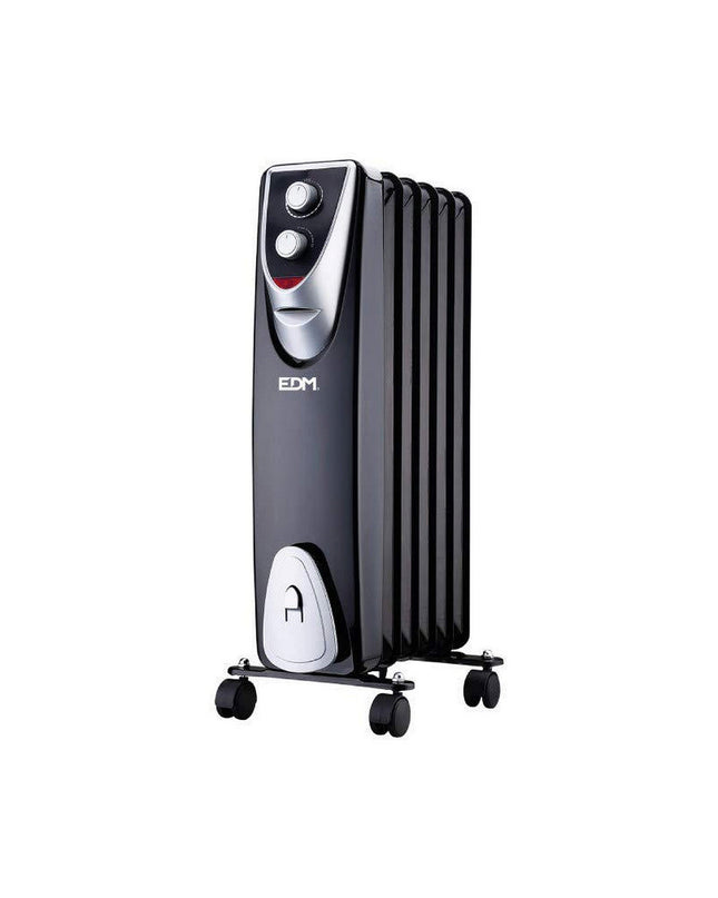 Black and gray EDM 07126 portable heating and cooling unit with 1000W power for home use, featuring a sleek compact design.