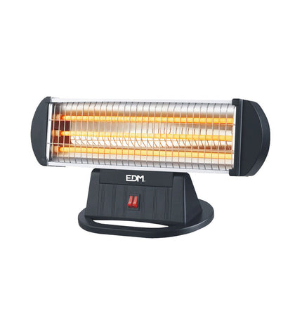 Kwarts Kachel EDM 07140 Zwart 1200W portable heater for home heating and cooking, with black finish and compact design.