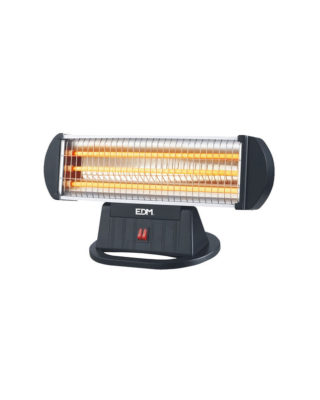 Kwarts Kachel EDM 07140 Zwart 1200W portable heater for home heating and cooking, with black finish and compact design.