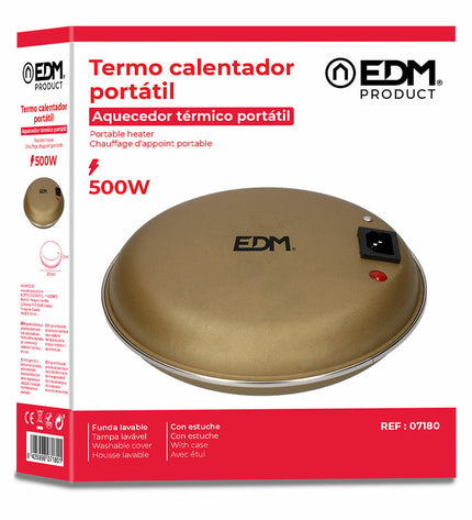 Electric heating device EDM 07180, 500W, with a 20cm diameter and 5cm height for health and personal care.