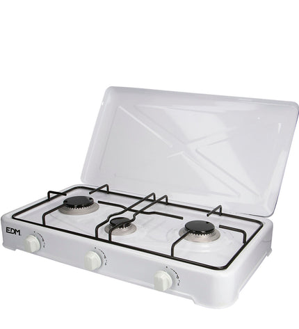 EDM 07421 portable camping gas stove with 60x33x12 cm size, suitable for outdoor cooking and camping activities.
