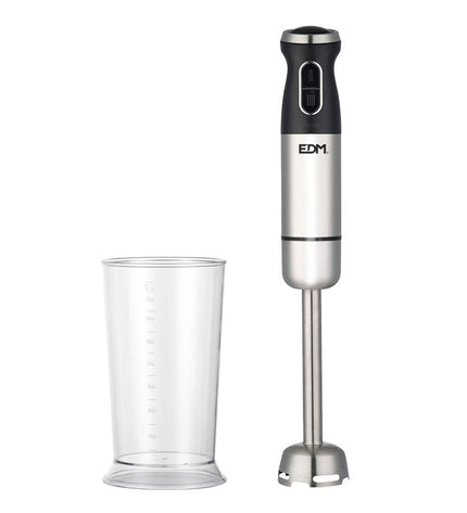 EDM Handblender EDM 07646 in black and silver, 800W, small kitchen appliance with ergonomic design and control buttons.