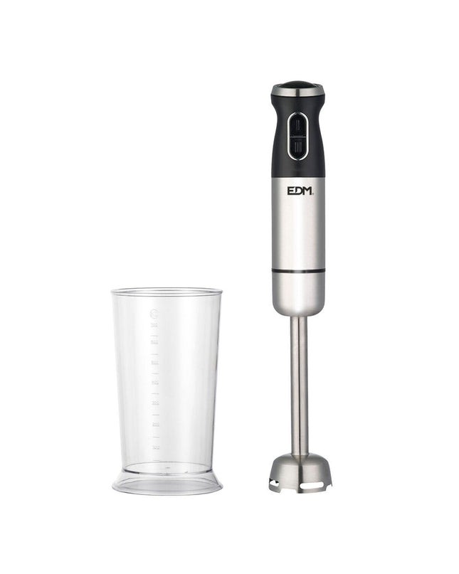EDM Handblender EDM 07646 in black and silver, 800W, small kitchen appliance with ergonomic design and control buttons.