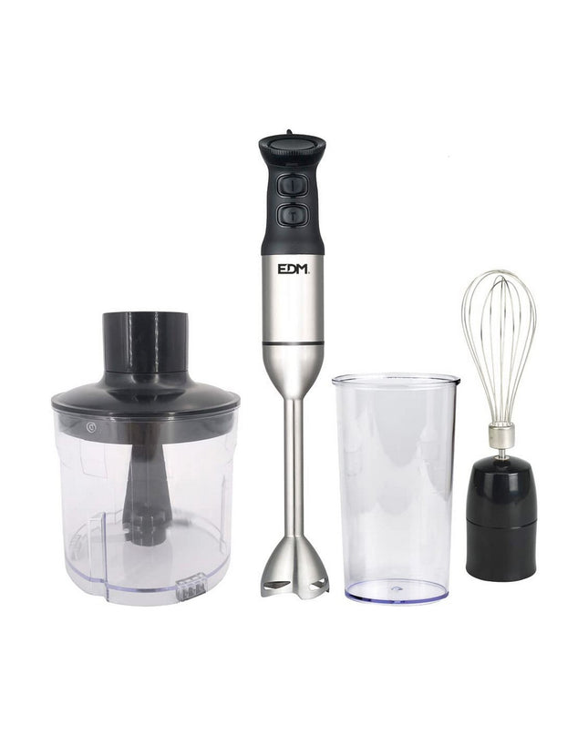 EDM handblender in black and silver with ergonomic handle, compact electric kitchen appliance for blending and mixing.