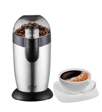 Multicolour EDM Koffiemolen EDM 07651 with 120W power and 1L capacity, suitable for coffee grinding in the kitchen.