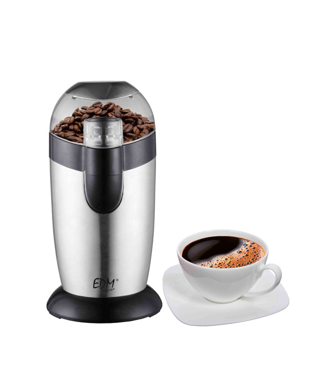 Multicolour EDM Koffiemolen EDM 07651 with 120W power and 1L capacity, suitable for coffee grinding in the kitchen.