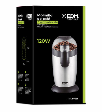 Multicolour EDM Koffiemolen EDM 07651 120W coffee grinder with 1L capacity for home brewing and coffee enthusiasts