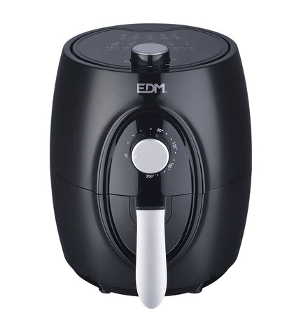 Multicolour EDM Luchtfriteuse EDM 07654 with 1400W power and 3.6L capacity, compact electric kitchen appliance for healthy frying.