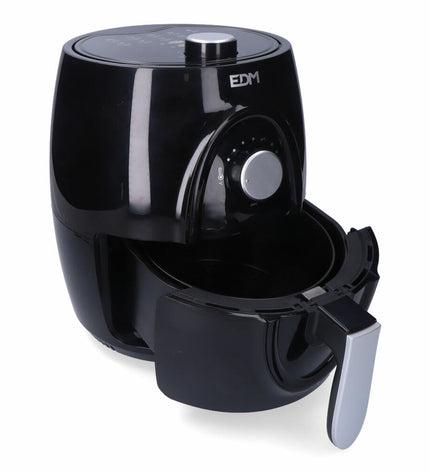 Multicolour EDM luchtfriteuse EDM 07654 with 1400W power and 3.6L capacity, compact electric kitchen appliance for frying.