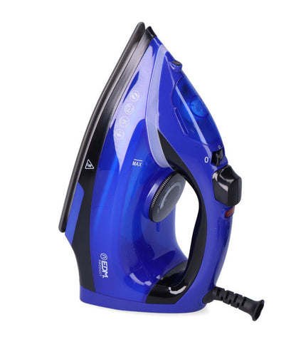 EDM Product Stoomijzer EDM 07713 2000W with compact 30x12.6x16 cm design, shown with steam and control features.