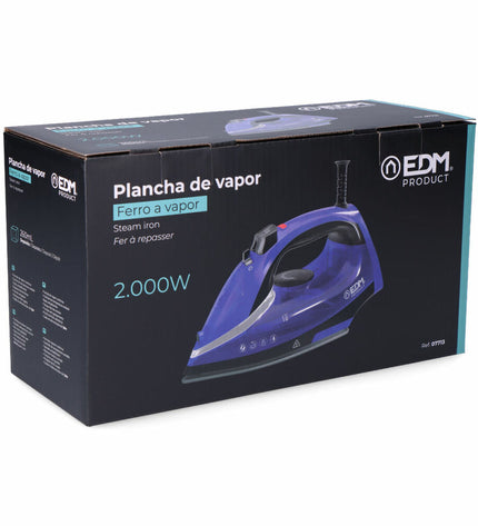EDM Product Stoomijzer EDM 07713 2000W compact steam iron with a 30x12.6x16 cm design, suitable for household and cooking use.