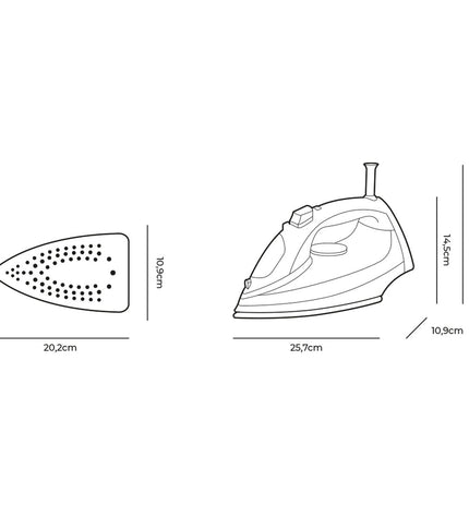 EDM Product Stoomijzer EDM 07713 2000W with compact design, shown in the image, suitable for household ironing tasks.