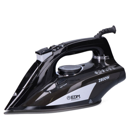 EDM Product stoomijzer EDM 07714 with 2800W power, shown with its sleek design and ergonomic handle for household ironing.
