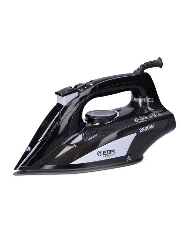 EDM Product stoomijzer EDM 07714 with 2800W power, shown with its sleek design and ergonomic handle for household ironing.