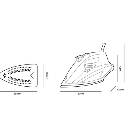 EDM Stoomijzer EDM 07714 with 2800W power, compact design, for efficient ironing in household and cooking use.