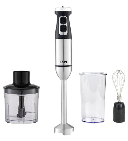EDM multifunctional handheld mixer with accessories, black and silver, 1700W, ideal for home cooking and small electric appliances.
