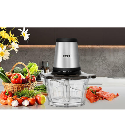 EDM Maalmachine EDM 07791 in stainless steel with 350W power and 1.8L capacity, suitable for home cooking and small appliances