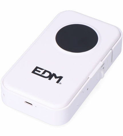 EDM Product thermische printer EDM 07796 Bluetooth white for office use, showing front view with paper output and control buttons.