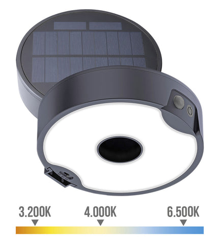 EDM Wandlamp EDM 31820 outdoor solar garden light with polycarbonate and ABS, 4W, 500 lumens, in 3000K, 4000K, or 6500K.