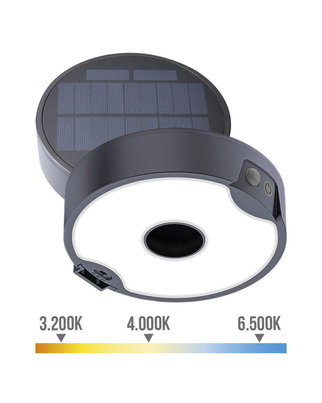 EDM Wandlamp EDM 31820 outdoor solar garden light with polycarbonate and ABS, 4W, 500 lumens, in 3000K, 4000K, or 6500K.