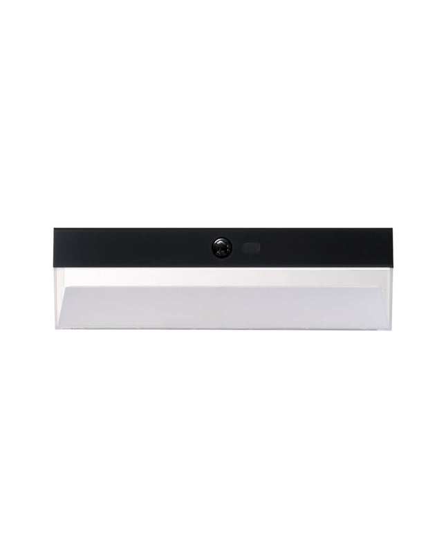 Black EDM Wandlamp EDM 31833 outdoor wall light in polycarbonate and ABS, 4W, 500 lumens, with adjustable warm or cool white light.