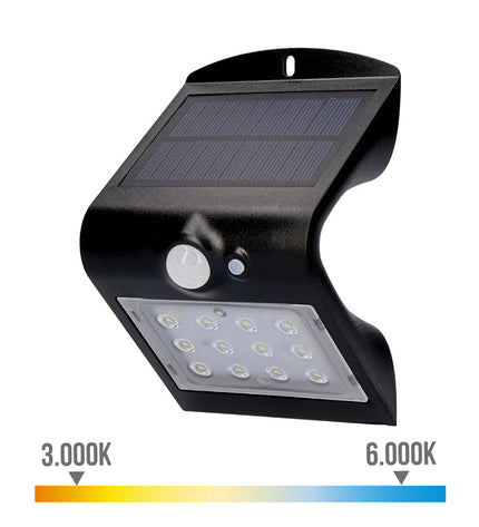 EDM Wandlamp EDM 31840 Zwart outdoor garden light with 1.5W LED, 220 lumens, made of durable polypropyleen for outdoor decor.