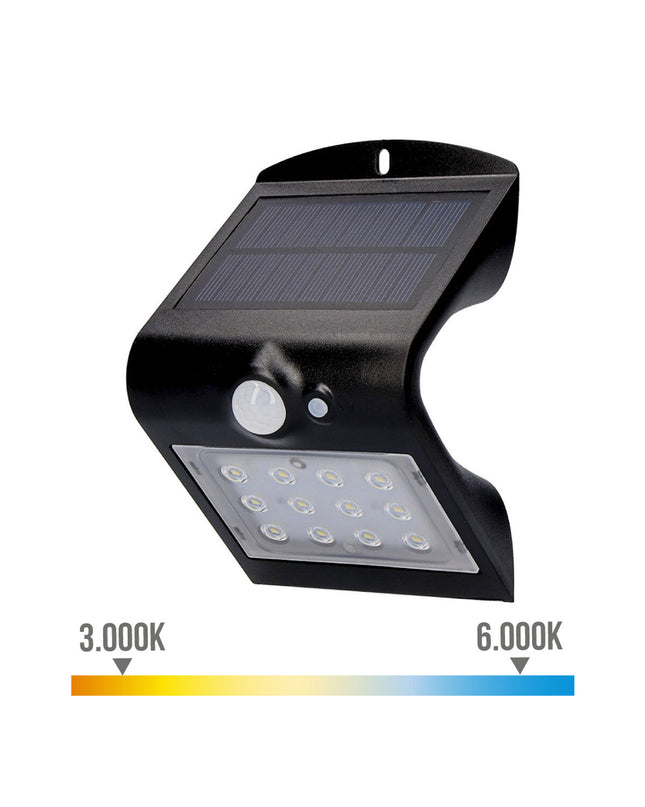 EDM Wandlamp EDM 31840 Zwart outdoor garden light with 1.5W LED, 220 lumens, made of durable polypropyleen for outdoor decor.