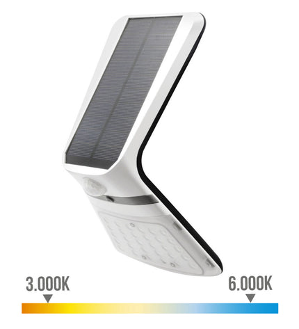 LED lamp with motion sensor EDM 31843 in white, outdoor garden decoration, made of polypropyleen, 3.5W outdoor lighting.