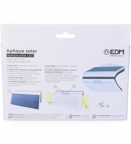 EDM LED outdoor garden light with motion sensor, 6W, 430 lumens, 6500K white for exterior decorative lighting
