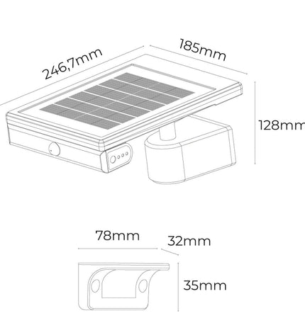 EDM Wandlamp EDM 31854 Zwart outdoor garden LED wall light with 6W, 720 lumens, 6500K color temperature, exterior decor.