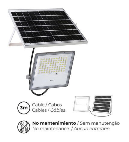 EDM Bouwlamp EDM 31855 200W outdoor garden light with remote control, photovoltaic solar panel, 1500 lumens, 6500K color temperature
