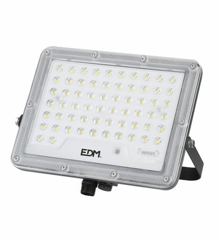 EDM Bouwlamp EDM 31856 Slim Grijs 50W outdoor garden light with 600 lumens and 6500K daylight color in a slim design