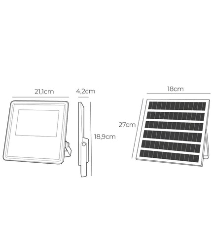 EDM Bouwlamp EDM 31856 Slim grijs outdoor garden light with 50W, 600 lumens, 6500K for outdoor decoration and lighting.
