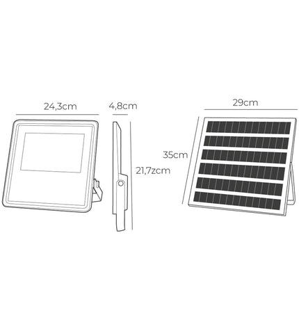 EDM Bouwlamp EDM 31858 Slim 200W outdoor garden light with 1800 lumens, 6500K daylight color, for outdoor decoration.