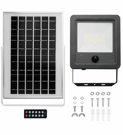 EDM Bouwlamp EDM 31863 outdoor garden light with 300W zone motion sensor, 3500lm, 6500K daylight, suitable for exterior decoration.